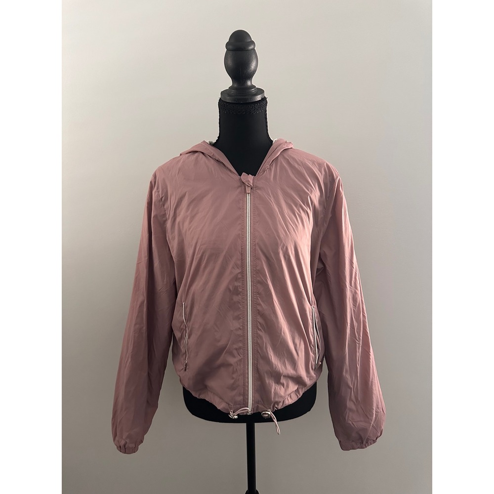 Athletic Collection by 26 International Pink Hooded Windbreaker Jacket Medium